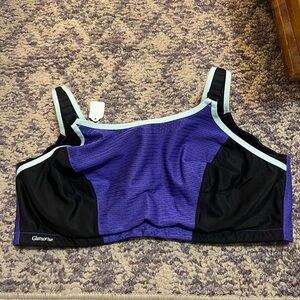Glamorise Women's Purple and Black Sports Bra